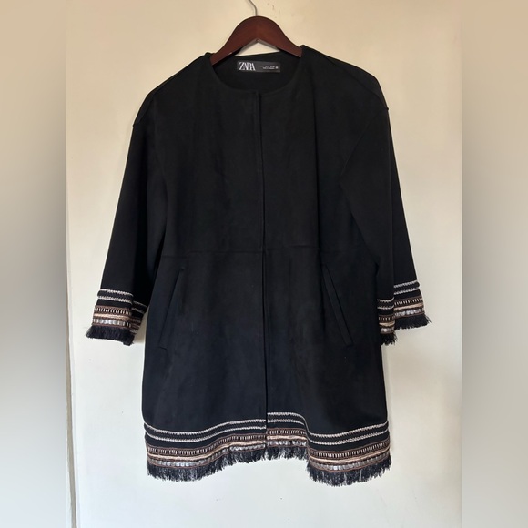 Zara Combination Faux Suede Jacket - Picture 5 of 5